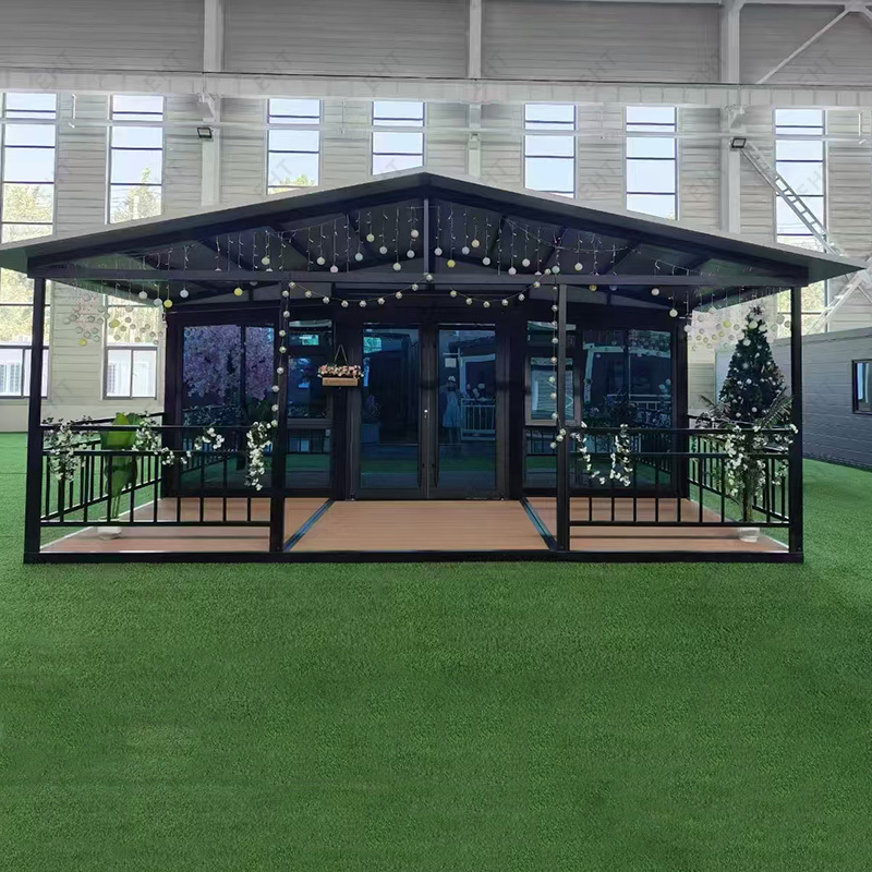 Unità abitativa mobile prefabbricata per casa container espandibile a doppia ala da 20 piedi